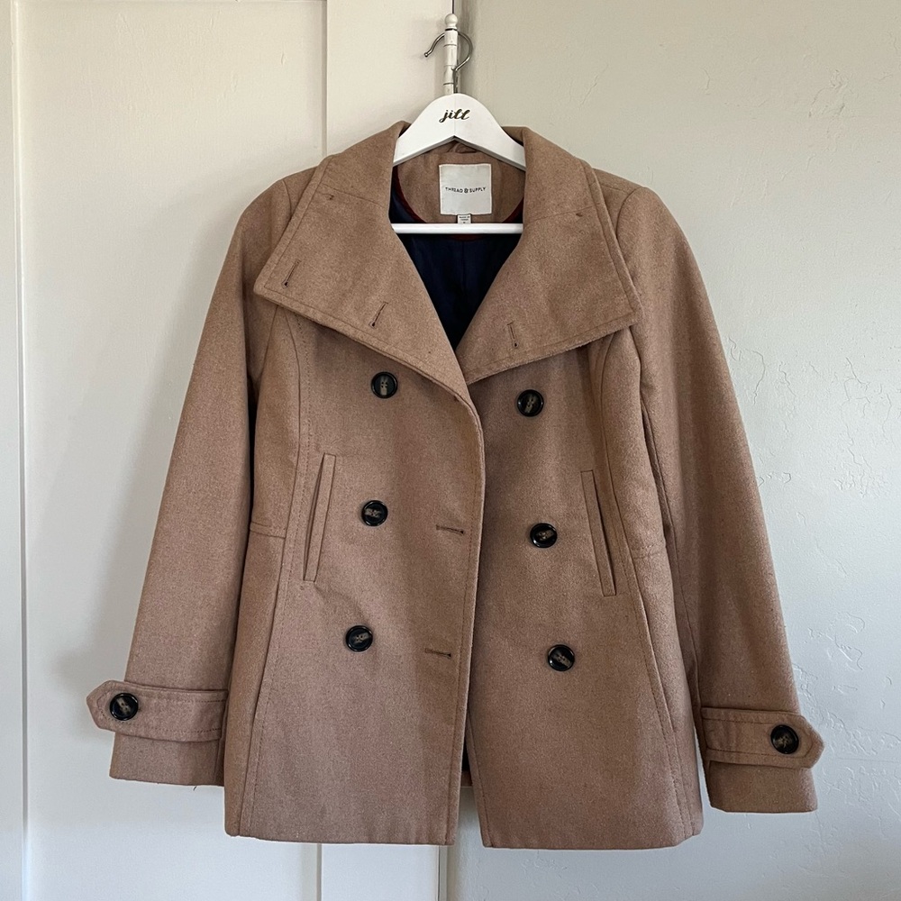 🤍 euc | Thread & Supply | cozy brown peacoat